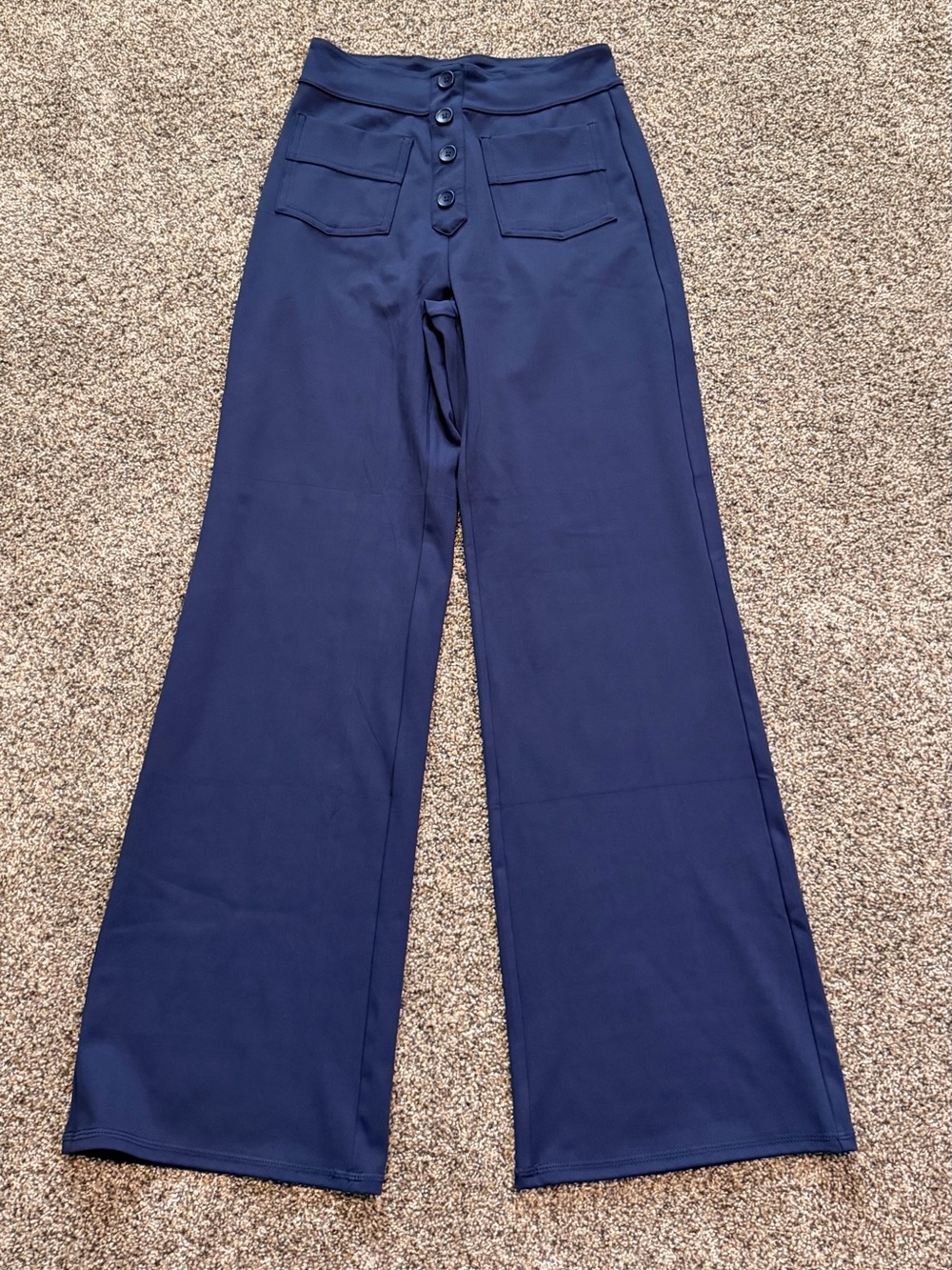 High-Waist Navy Wide Leg Pants